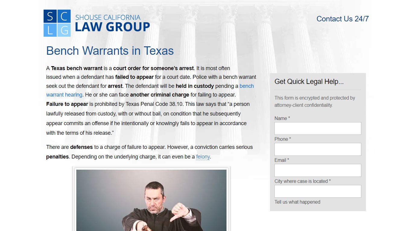 Bench Warrants in Texas - Shouse Law Group